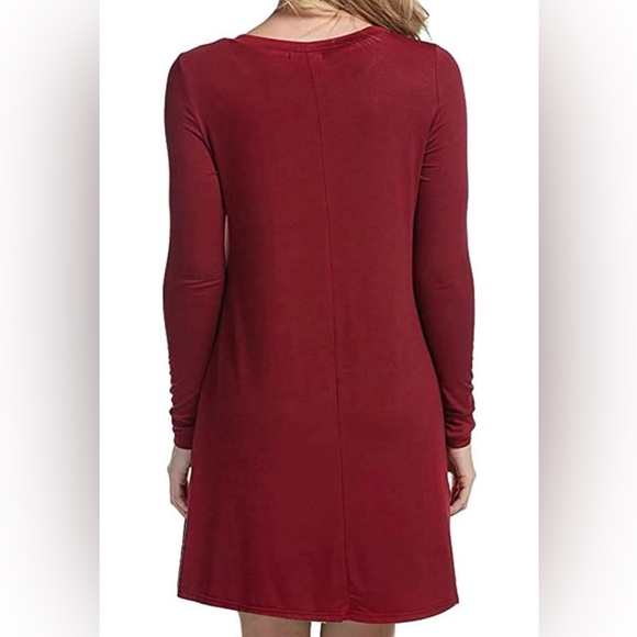 Brand New Crew Neck Dress (Red Wine Color) - Picture 2 of 2